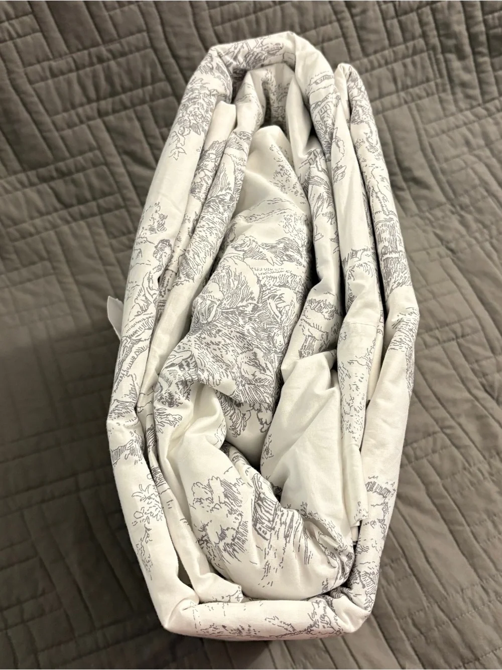 Cabbages & Roses LONDON Country Toile Slate Grey 4-Piece King Sheet Set NEW